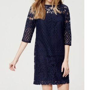 NWT Navy Blue Lace Shift Dress